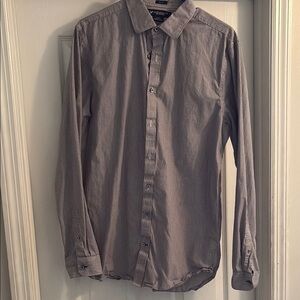 Men's Gray American Eagle Button-Up Shirt